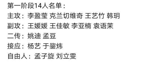 天津女排队员名单