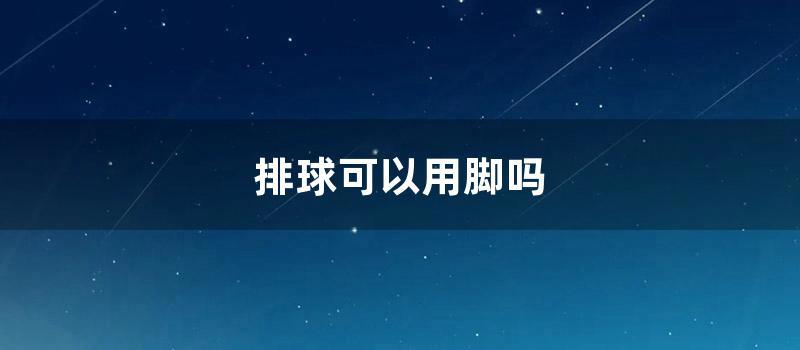 排球可以用脚吗 (排球可以用脚吗?)
