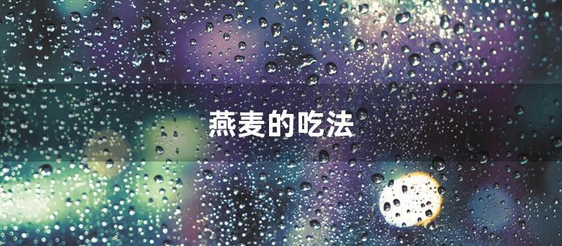 燕麦的吃法 (燕麦片的正确吃法大全)