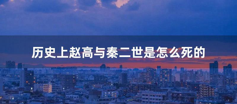 历史上赵高与秦二世是怎么死的