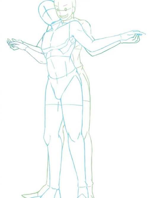 素材 双人动作姿势参考 你的本子肯定能用上