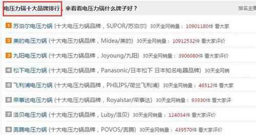 电压力锅哪个牌子好，电压力锅十大畅销排行
