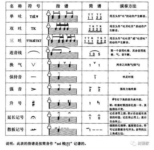 葫芦丝演奏符号及指法表大全 葫芦丝指法
