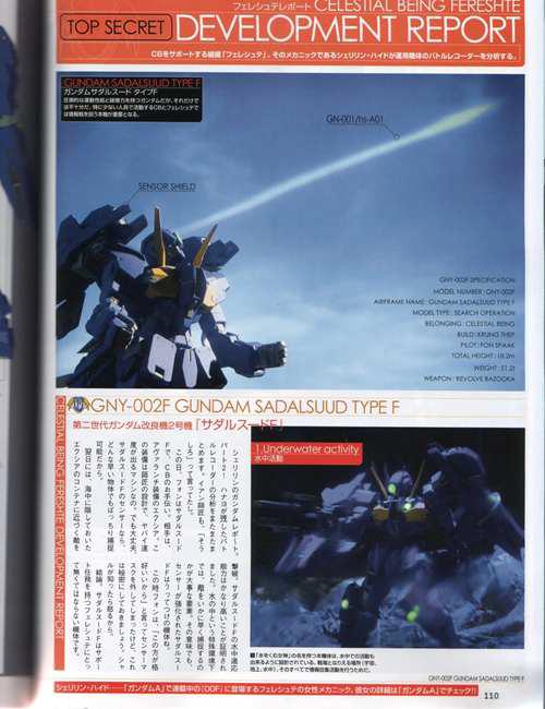 机体设定 GNYF星水女神高达F型 机动战士高达F